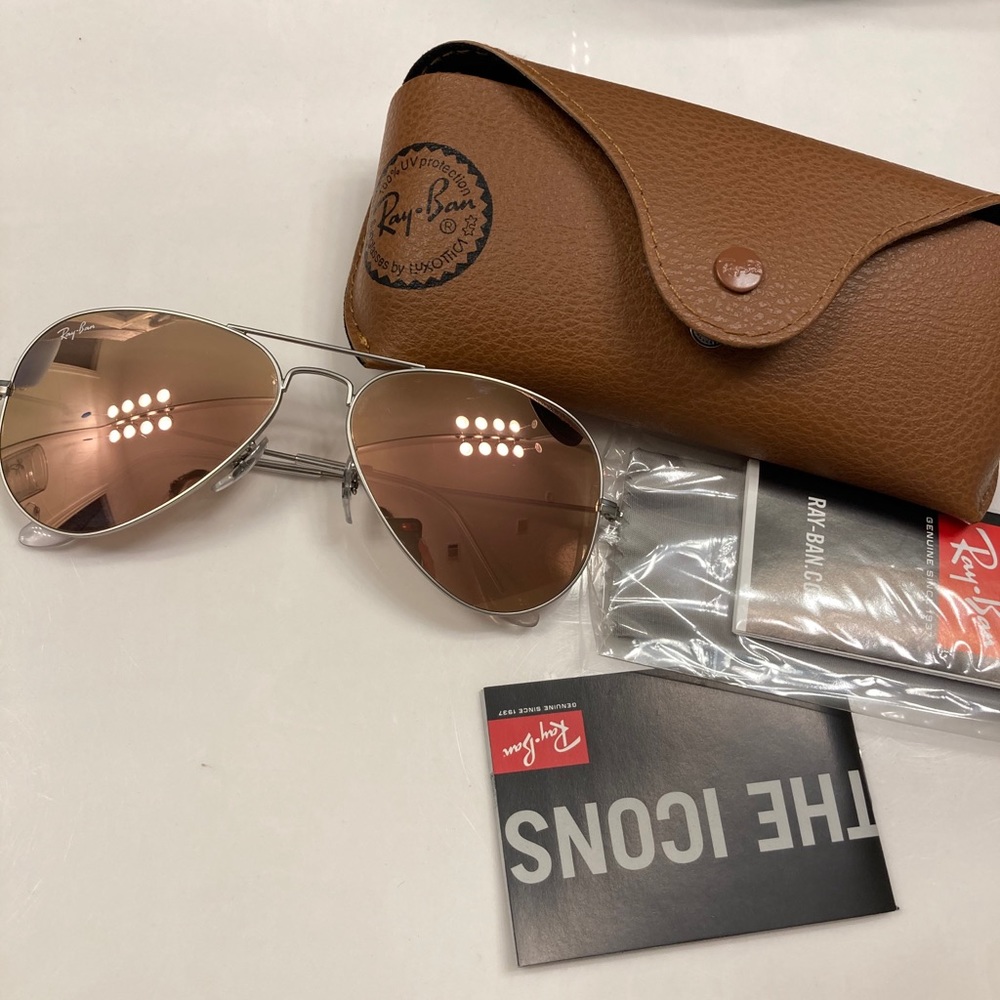 SOLD- Pink&Silver Ray-Ban Aviators